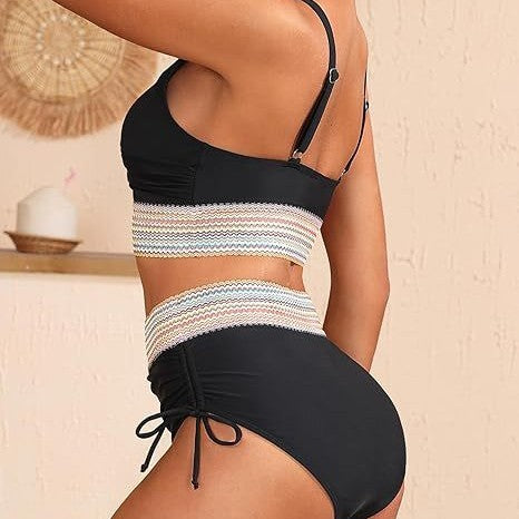 Dame Højtaljet Twist-Front Bikini-Sæt Stilla