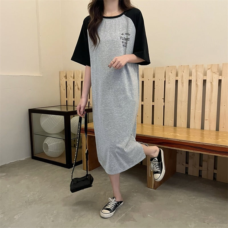 Femme Fritids Grafik T-Shirt Kjole Stilla