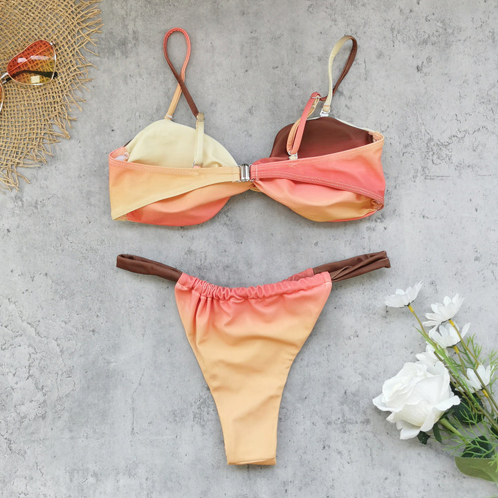 Dame Bikini-sæt med innovativ gradient-teknologi og høj cut Stilla