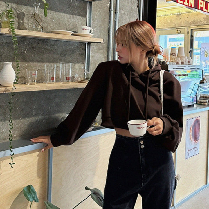 Kvindernes cropped hoodie med oversized pasform Stilla