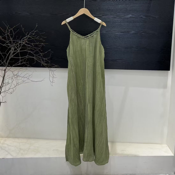 Femme Elegantes Maxi-Kjole med justerbare stropper Stilla
