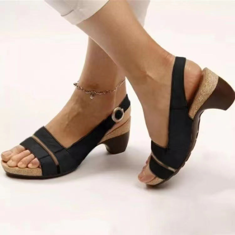 Dame Komfortable Slingback Sandaler med ergonomisk Sål og stilfuld Accent Stilla