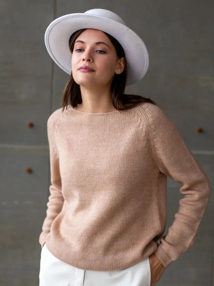 Dame fin strikpullover med struktureret ribdesign og høj krave Stilla