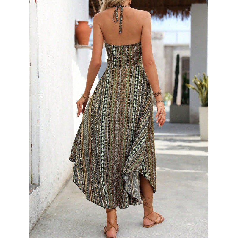 Femme Bohemian-stil maxikjole med elegant cut-out-detalje Stilla