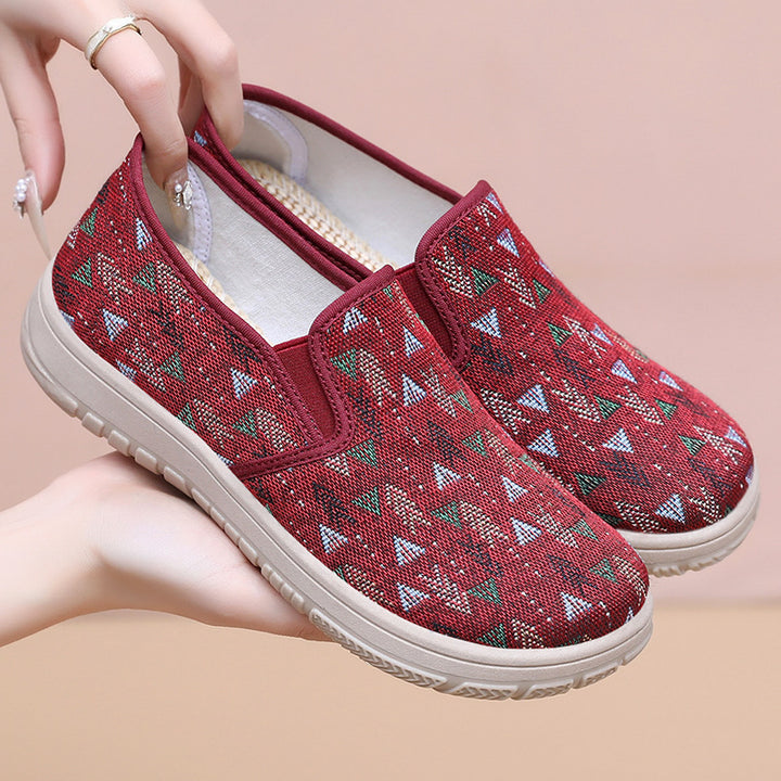 Femme Slip-On Fritidssneakers med geometrisk mønster og komfort-sål Stilla