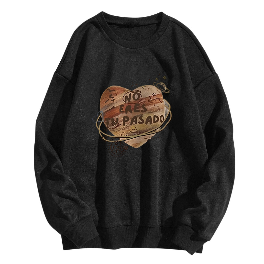 Kvinder casual sweatshirt med kreativ hjertedesign Skovae