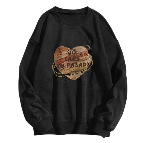 Kvinder casual sweatshirt med kreativ hjertedesign Skovae