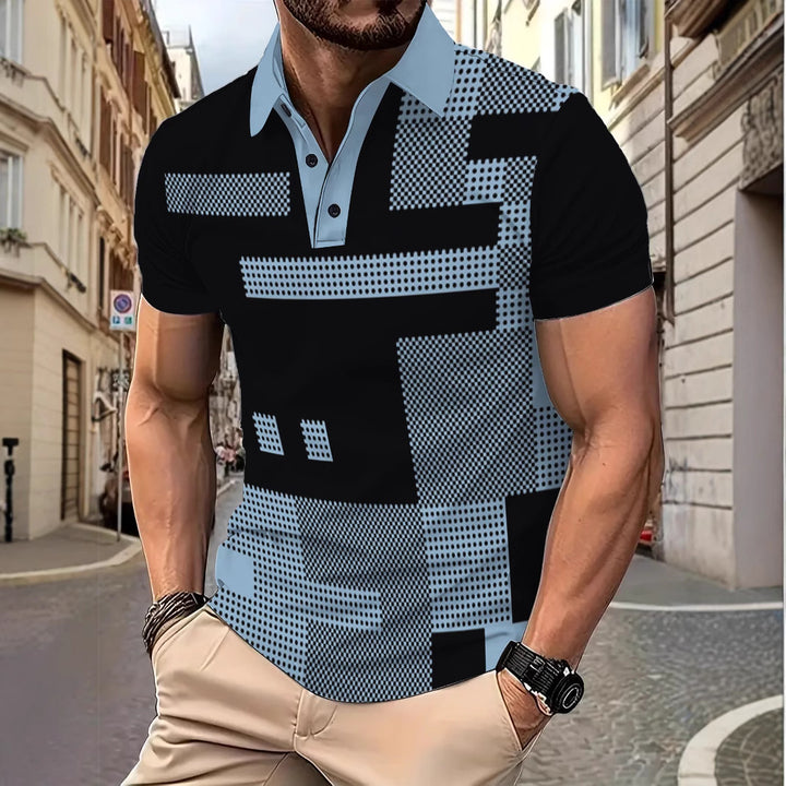 Herrer polo t-shirt med moderne grafisk design Stilla