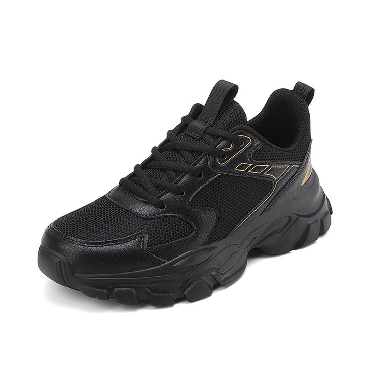 Unisex nan voluminøse plateau-sneakers med åndbart mesh, stødabsorberende mellemsål og skridsikker profilsål Skovae