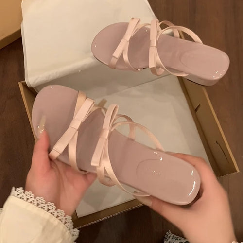 Dame Plateau-sandaletter med elegant sløjfe-detalje og skridsikker sål Stilla
