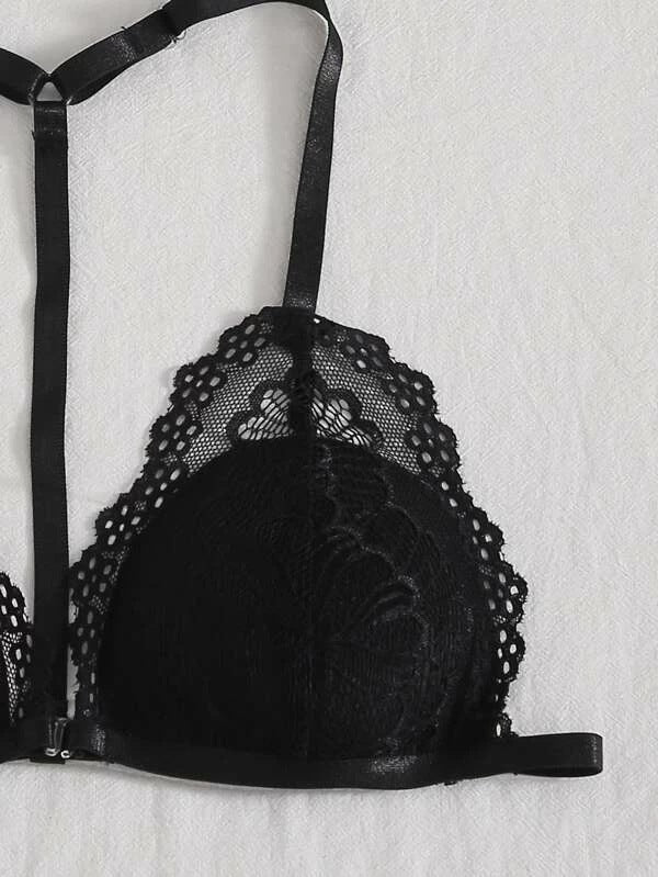 Dame blonde bralette og strapaz bukser sæt Stilla