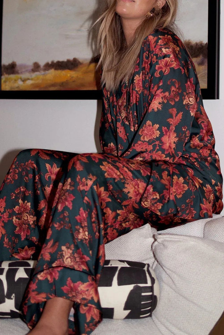Stilla | Elegant trykt pyjamasæt til kvinder, forår efterår