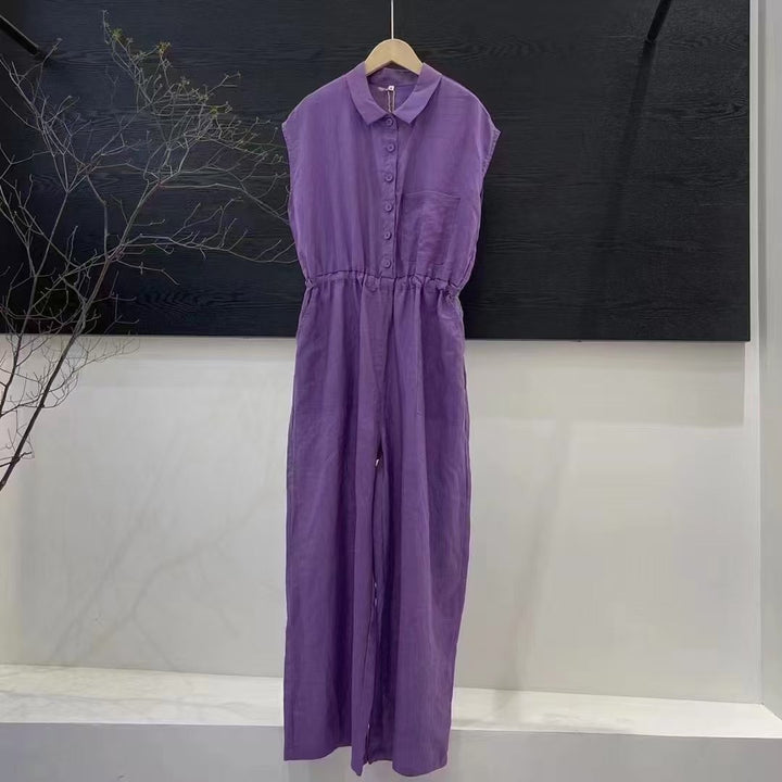 Dame Utility Jumpsuit med knapdetaljer Stilla
