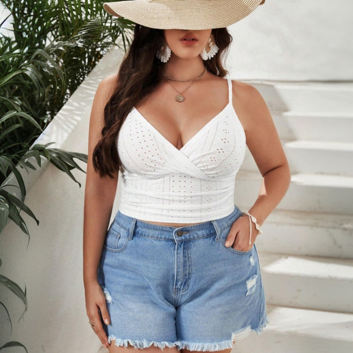 Dame Broderet Crop-Top Skovae