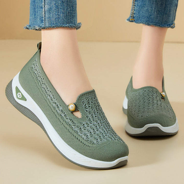 Dame Komfortable Strik-Slippers med moderigtige detaljer Stilla