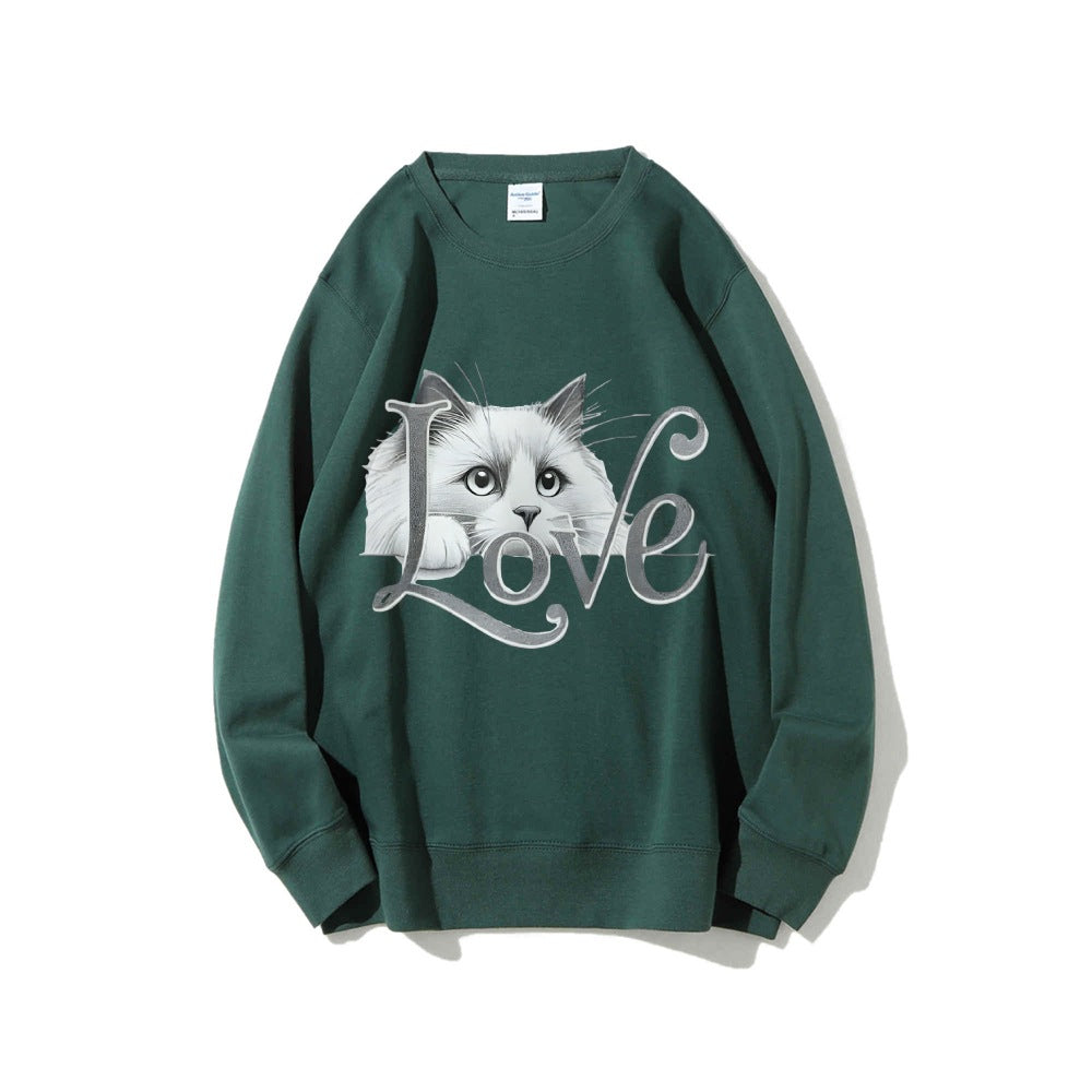 Kvinders sweatshirts med legende katte design og afslappet pasform Stilla