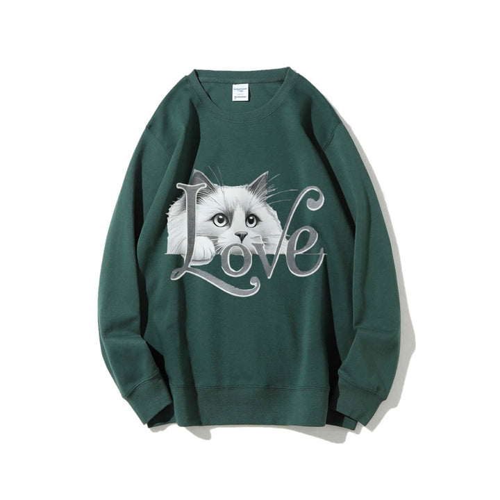 Kvinders sweatshirts med legende katte design og afslappet pasform Stilla