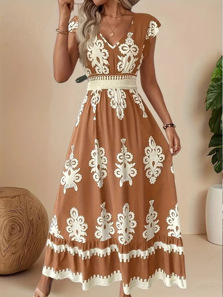 Damer Bohemian Broderet Maxi Kjole Stilla