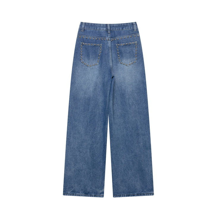 Dame Bred Jeans med Smykke Detaljer Stilla