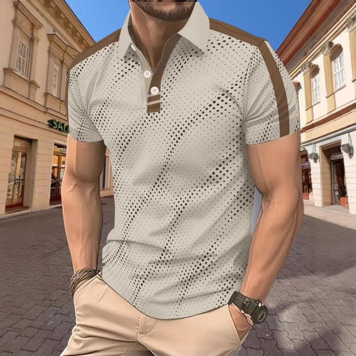 Herrer Modern Grafik Performance Polo-Shirt Stilla