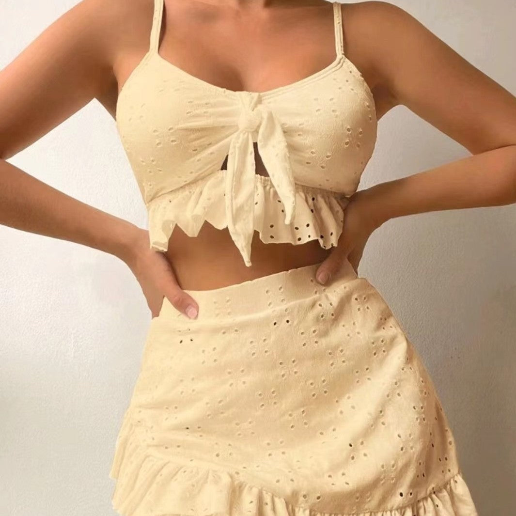Dame Crop-Top og Nederdel-Sæt Skovae