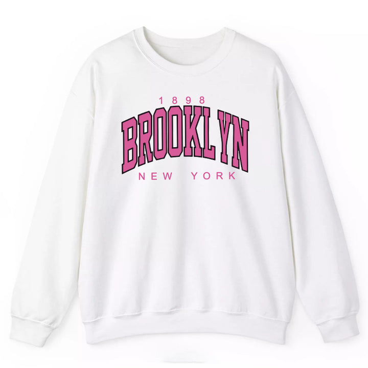 Kvinders sweatshirt med afslappet Brooklyn print og behagelig pasform Stilla