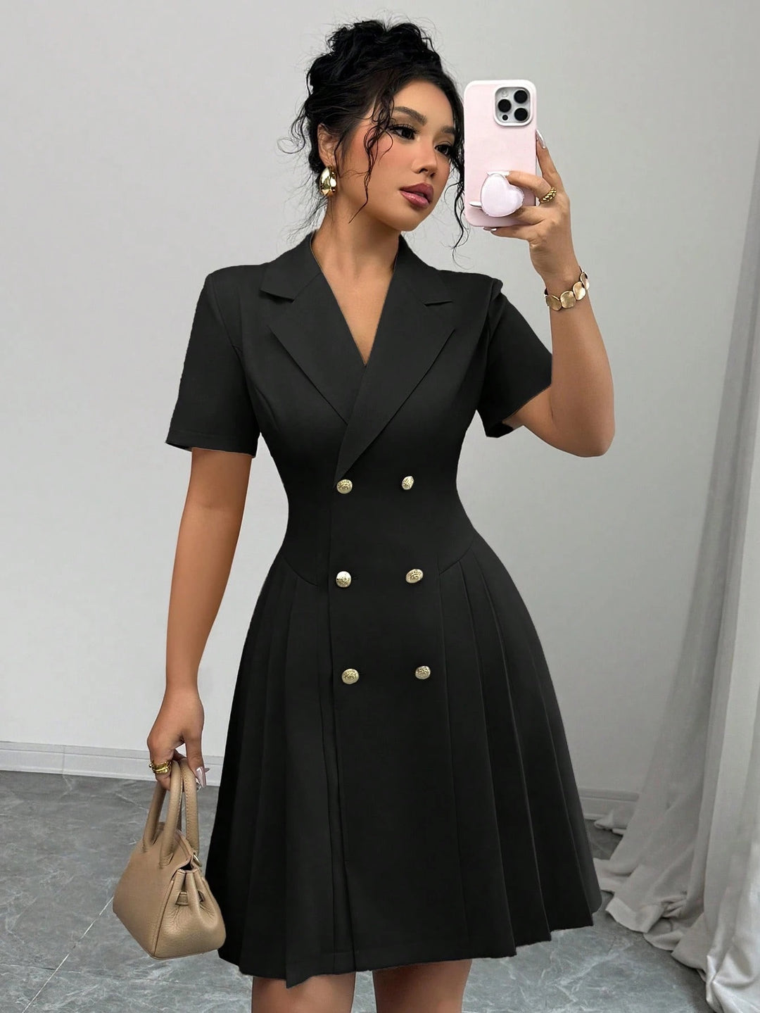 Dame Elegant Dobbeltknap Foldsyd Stilla