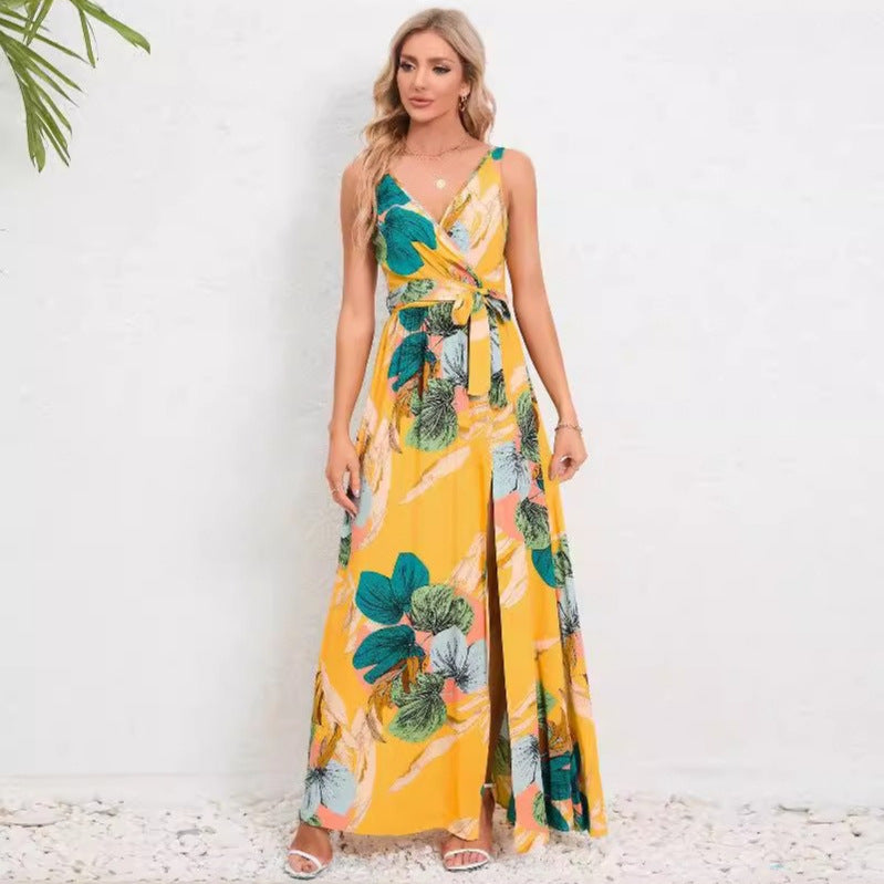 Dame omslagkjole med blomsterprint Stilla