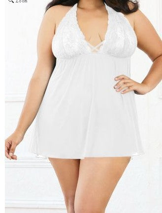 Dame Spids Halter Babydoll Undertøj Sæt Stilla