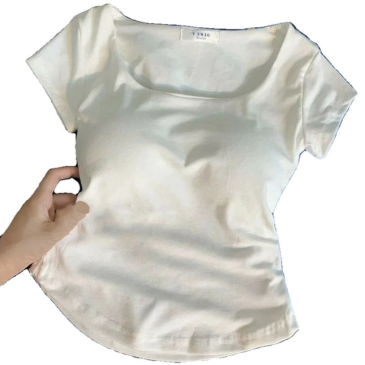 Femme Basic Rundhalet Bomulds top Stilla