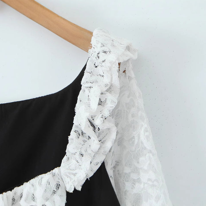 Femme Elegantes Spidsærmel Design A-Linie Kjole Stilla