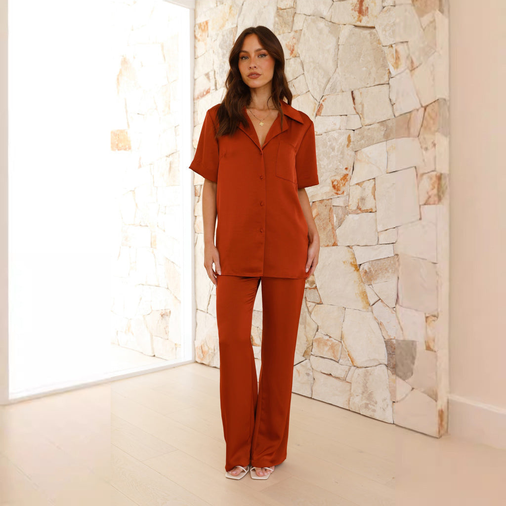 Dames satin pyjamasæt Skovae