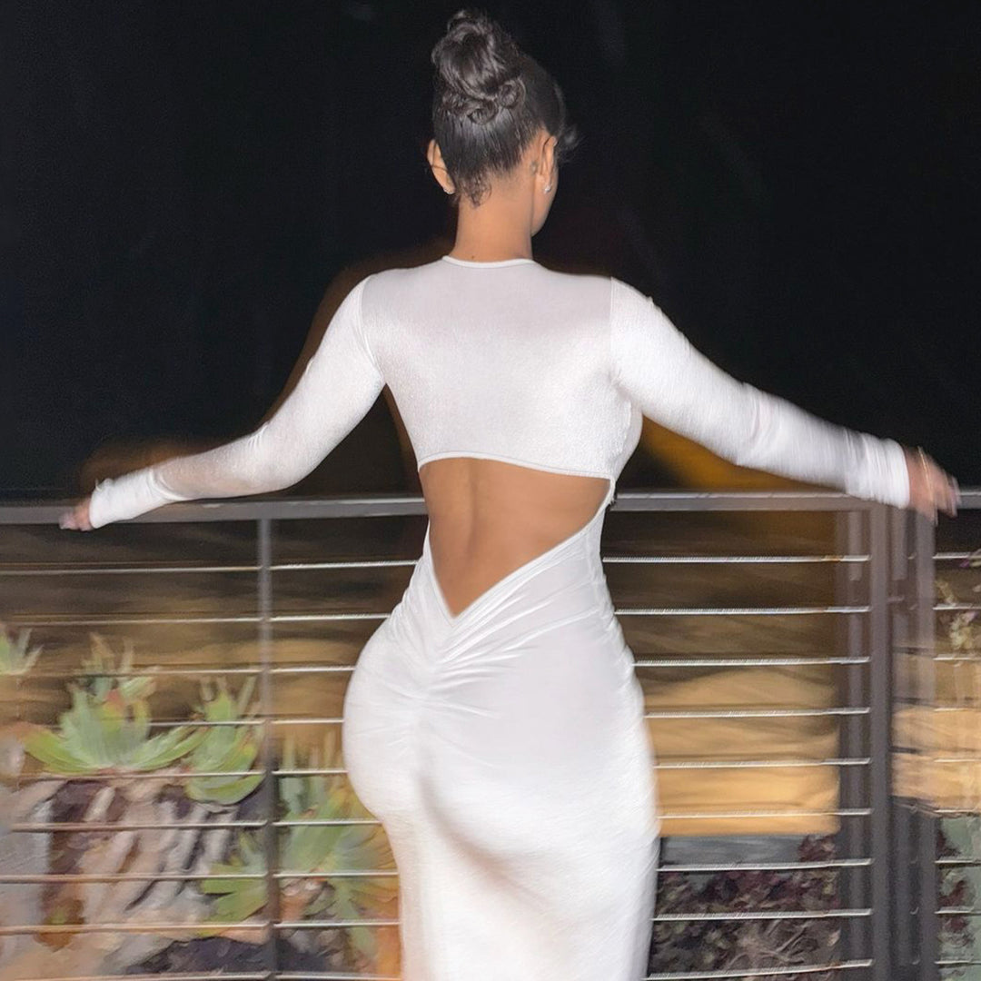 Dame Elegant Maxikjole med Cut-Outs Stilla
