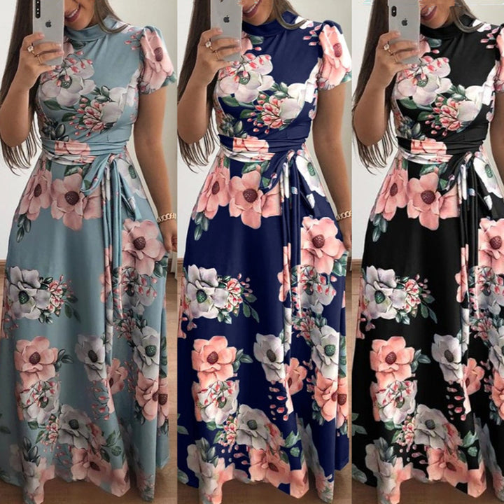 Dame maxikjole med blomsterdesign Stilla