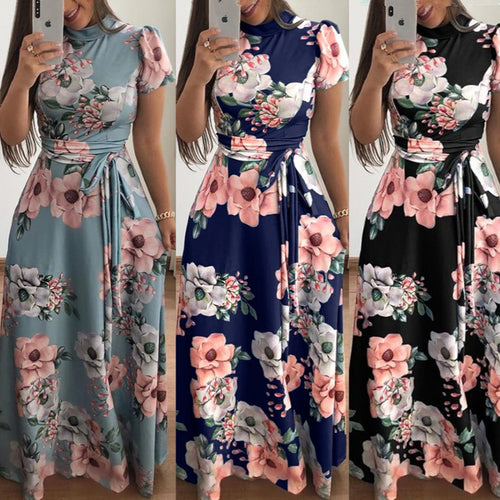 Dame maxikjole med blomsterdesign Stilla