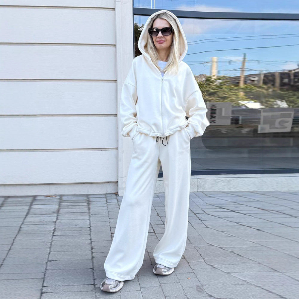 Kvinders Oversized Hoodie og Bred Bukser Sæt Chic & Stilfuld