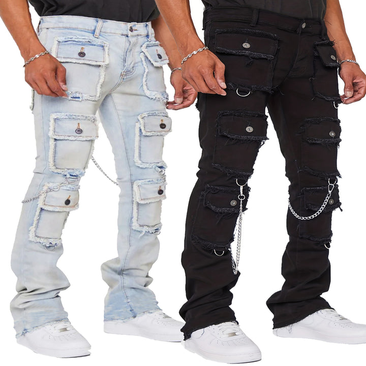 Herre Utility Jeans med praktiske lommer og modeelementer Stilla