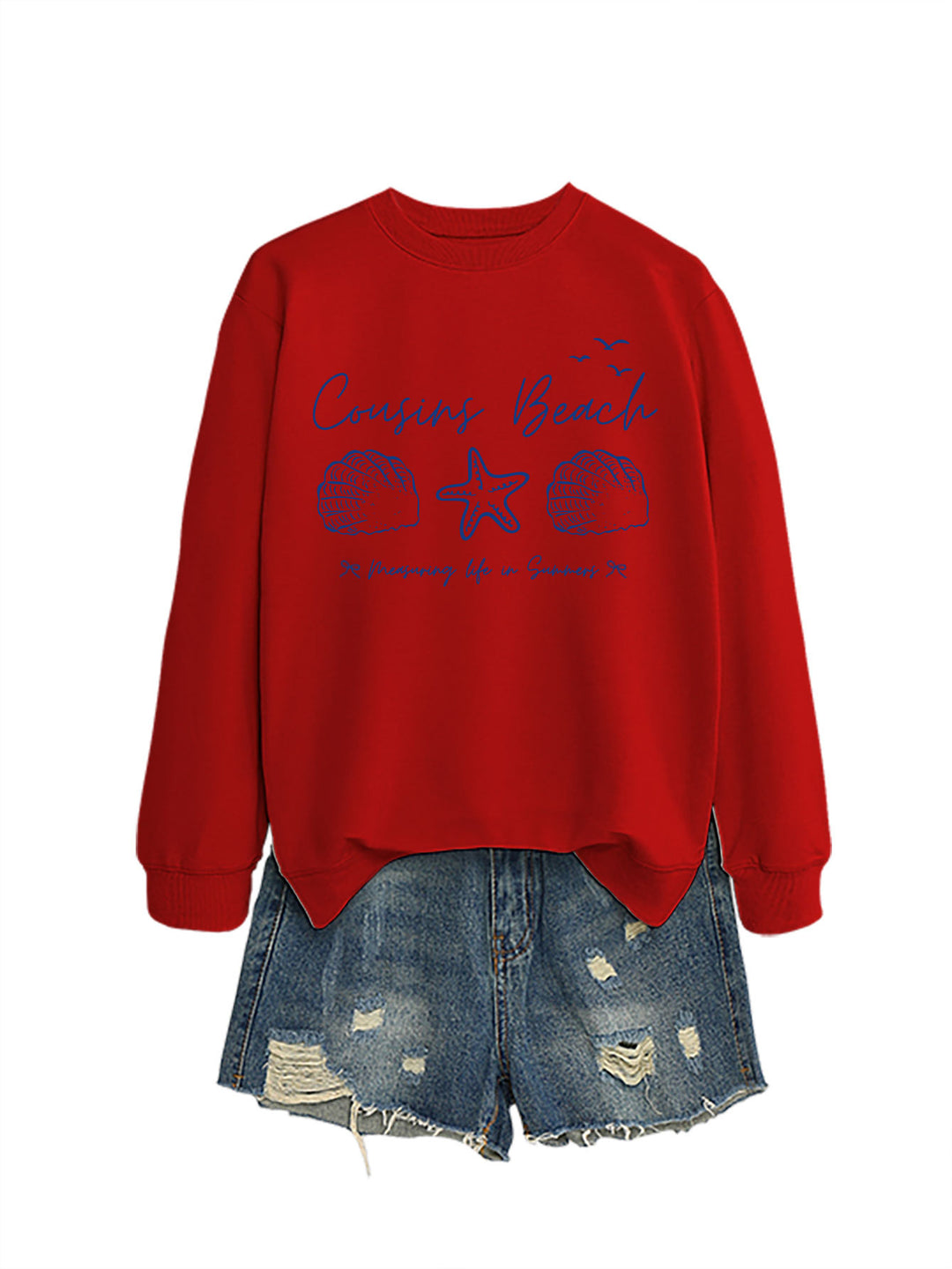 Kvinders sweatshirt med maritimt motiv og komfortabel pasform Stilla