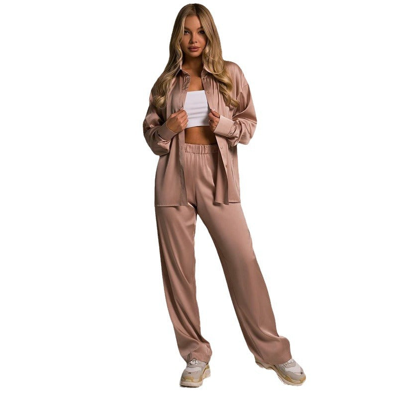 Dame Satin Pyjama-Sæt med moderne snit Stilla