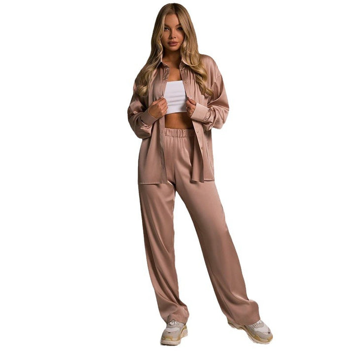 Dame Satin Pyjama-Sæt med moderne snit Stilla