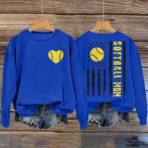 Kvinders sweatshirt med kreativ softball design Stilla
