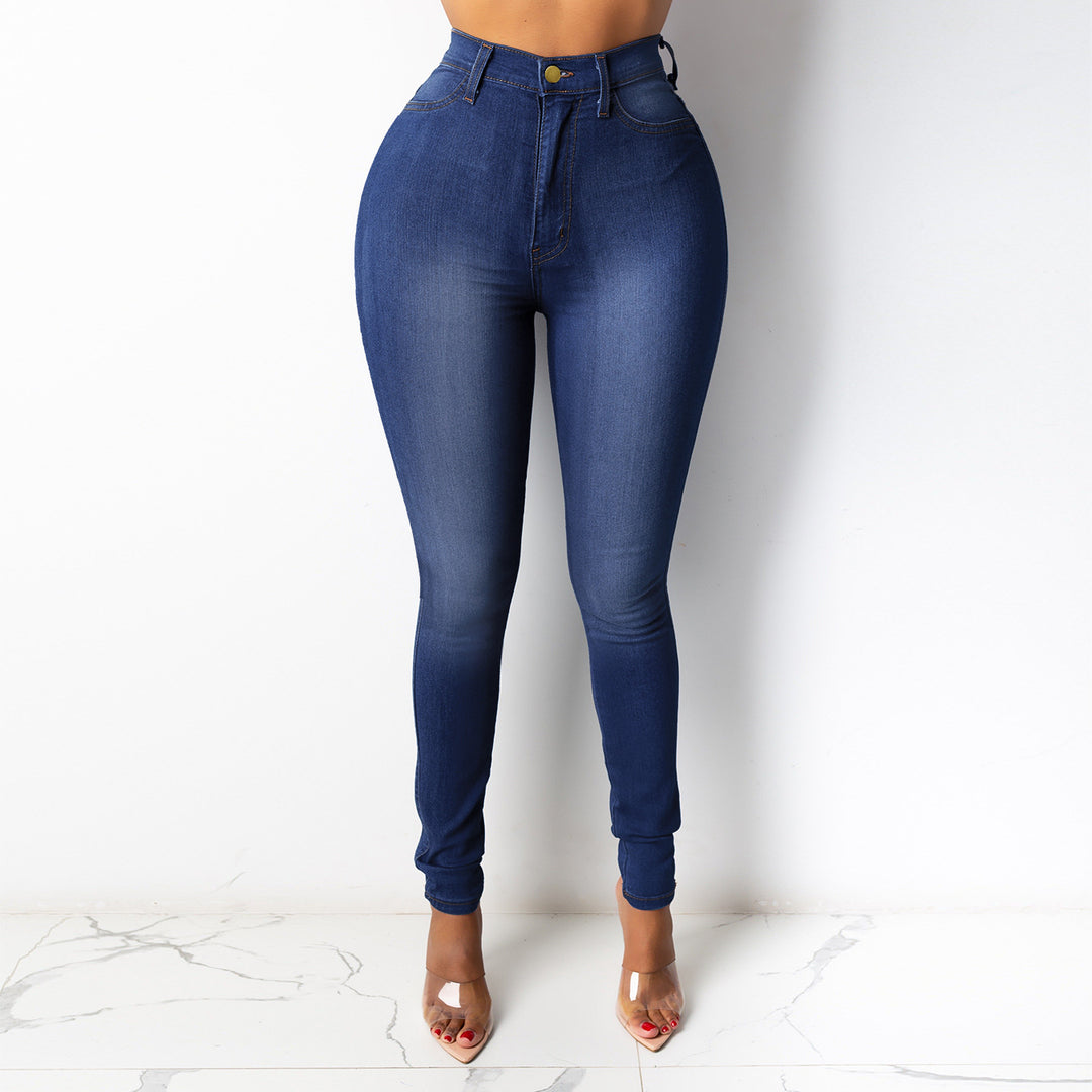 Dame High-Waist Skinny Jeans med figurformende design Stilla