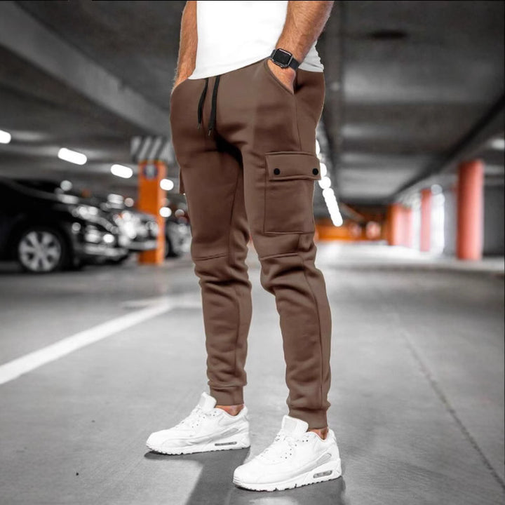 Herre moderne Cargo-joggingbukser med elastisk talje og praktiske lommer Stilla