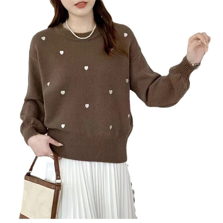 Kvinders sweater med hjerte-motiv og afslappet pasform Stilla
