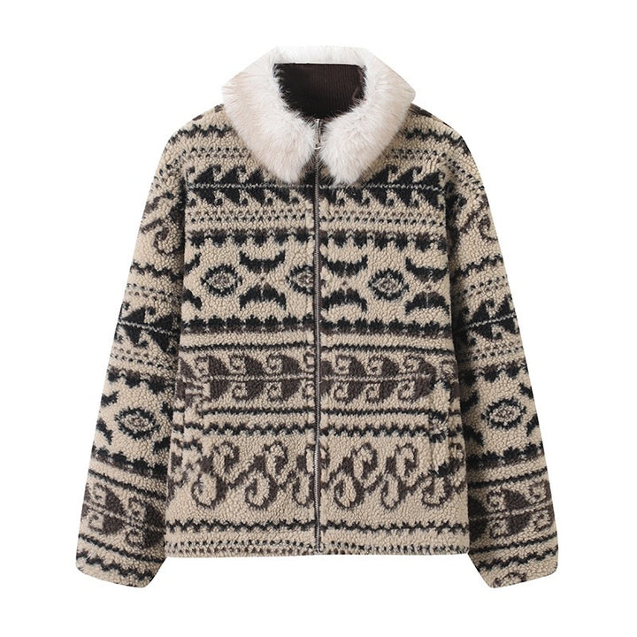 Kvinders fashionable teddyjakke med polstret krave Stilla