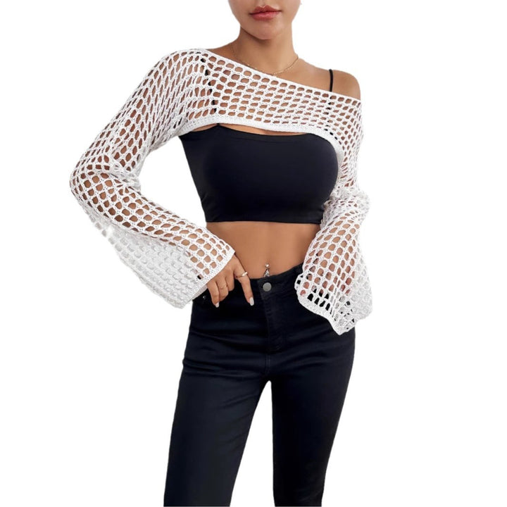 Damer Smart Hæklet Mesh Crop Top Stilla