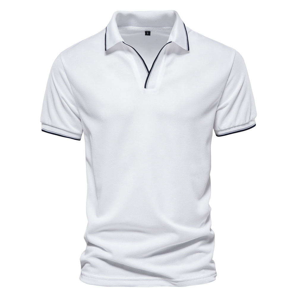 Herrer Poloshirt med moderne ståkrave og sporty kontraster Stilla