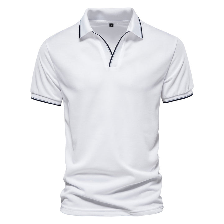 Herrer Poloshirt med moderne ståkrave og sporty kontraster Stilla