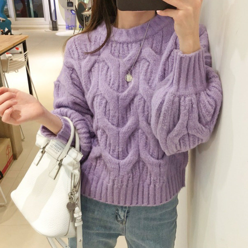 Damer Stilfuld Strik Sweater med Unikt Bølge Mønster Stilla