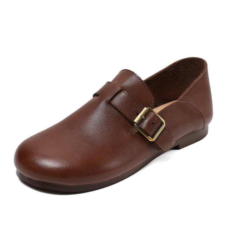 Dame læder slip-on clogs med smart spænde-detalje Stilla